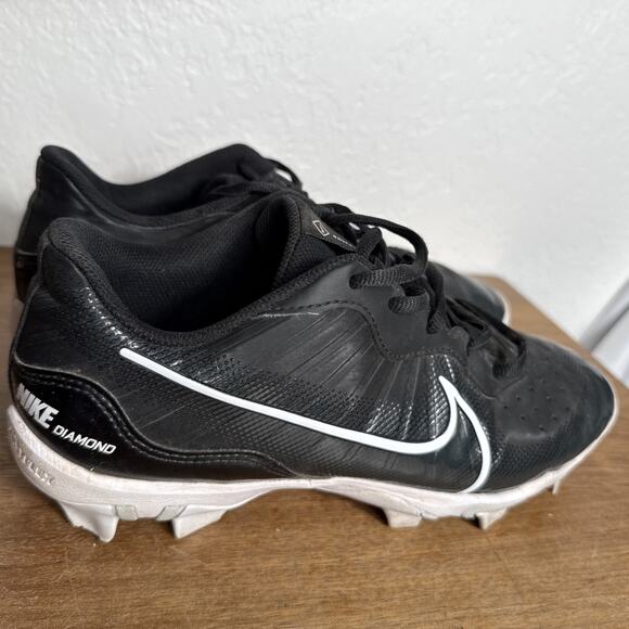 Nike Baseball Cleats Alpha Huarache 4 Keystone Size 8.5 Men's Black White Rubber - Picture 4 of 13